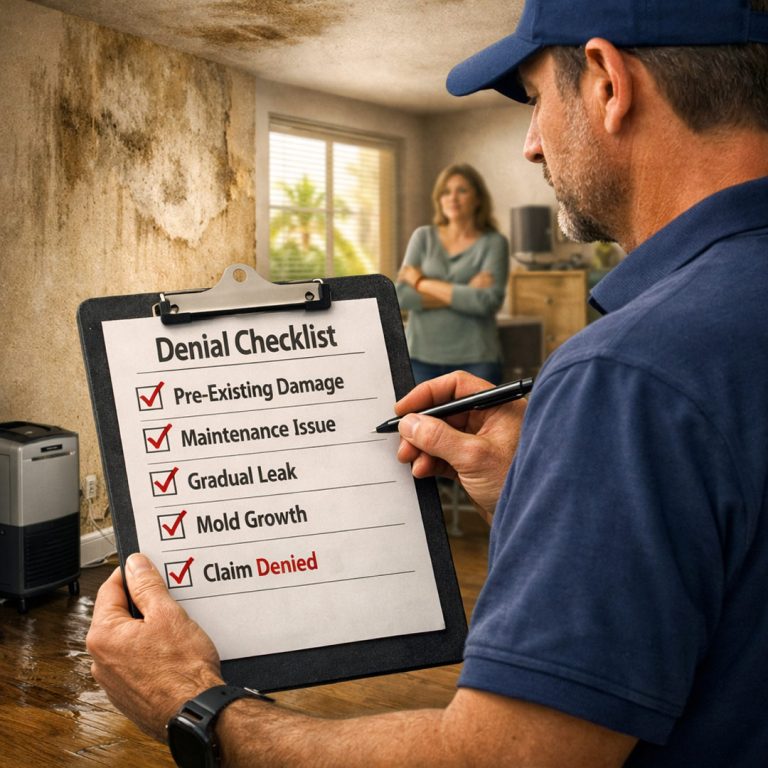 Read more about the article Why Insurance Companies Deny Water Damage Claims — and What Homeowners Can Do About It