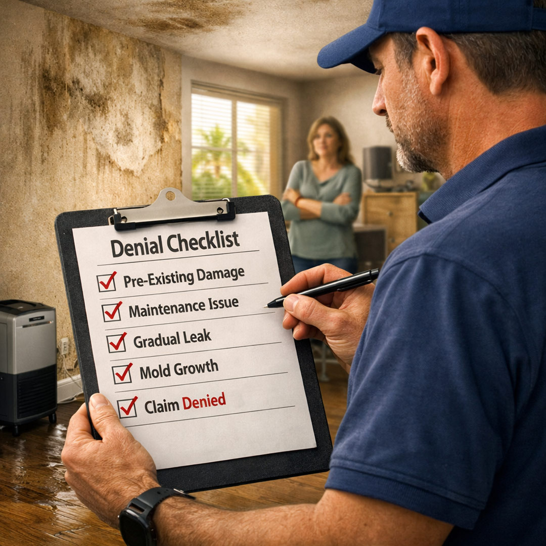 Read more about the article Why Insurance Companies Deny Water Damage Claims — and What Homeowners Can Do About It