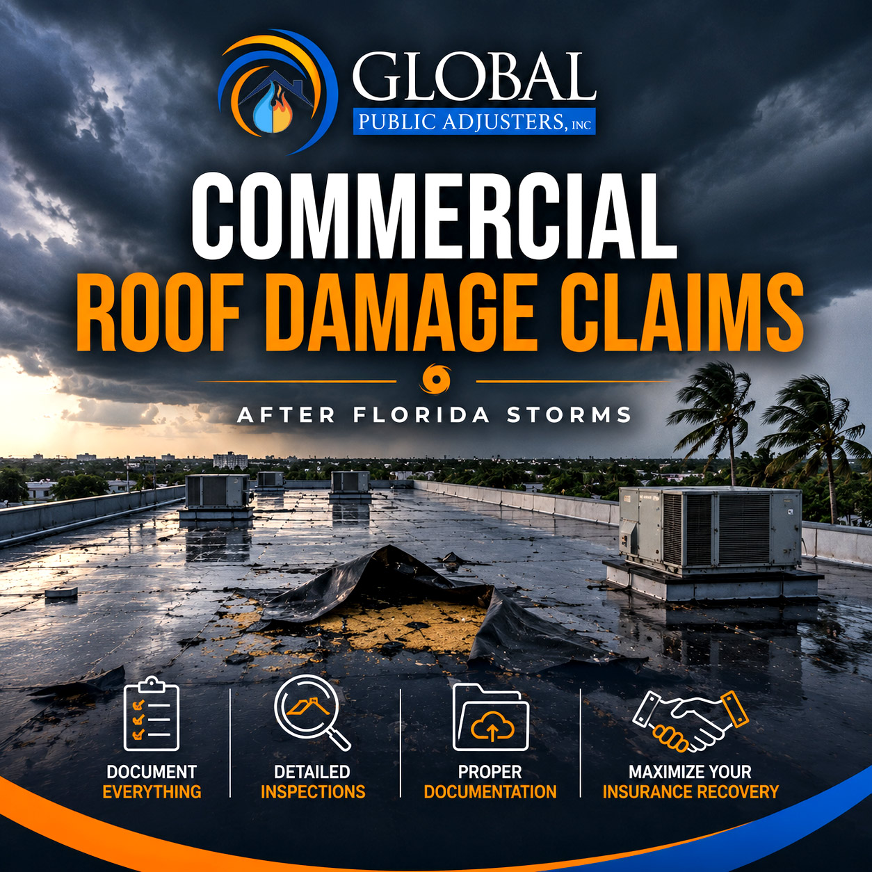 Read more about the article Commercial Roof Damage Claims After Florida Storms
